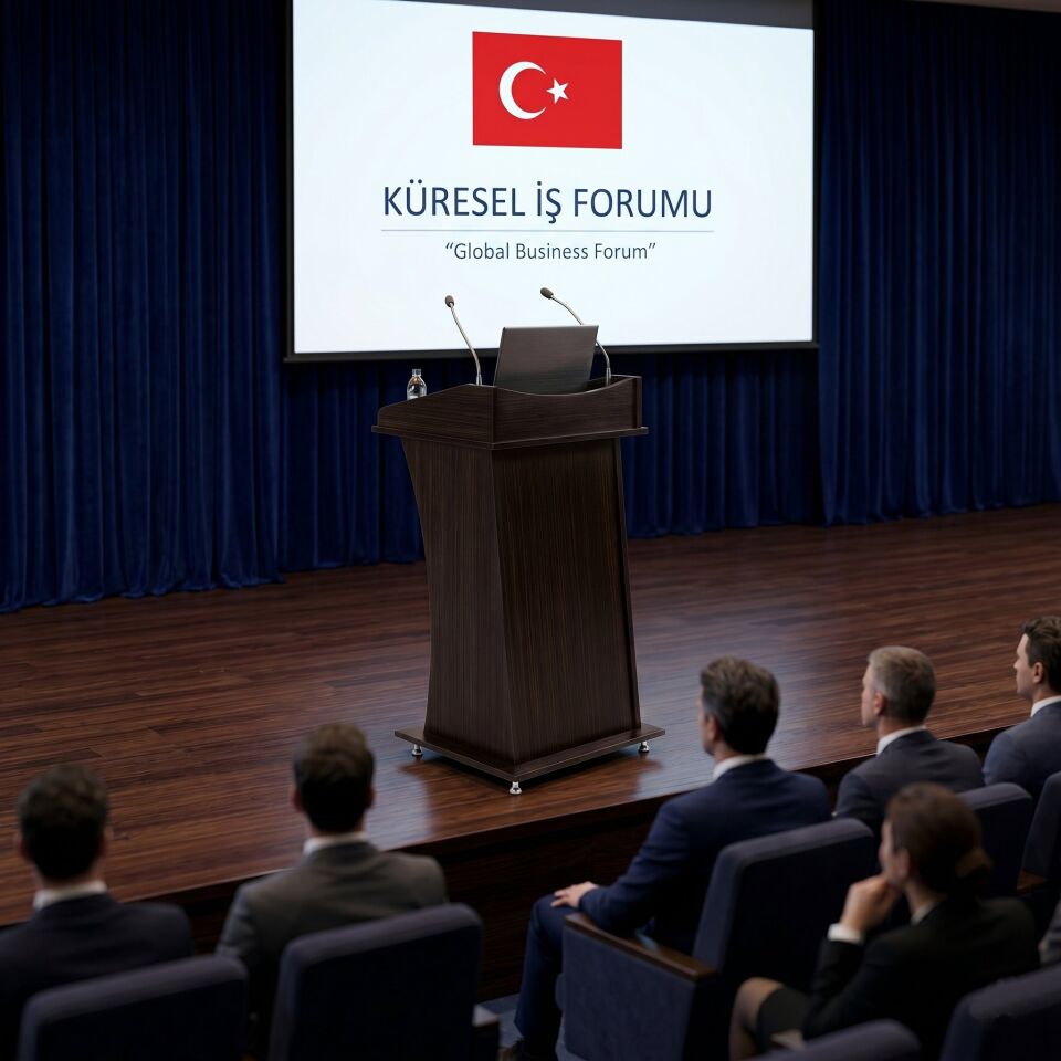 Elit Ahşap Konuşmacı Kürsüsü