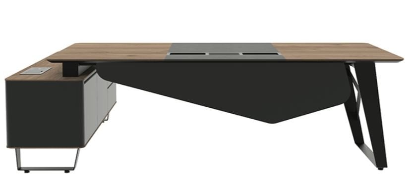 Smart 240’lik Sabit Etajerli Masa Derili  (Sağ) - 18+8mm Melamin Tablalı