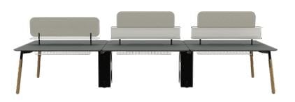 Nord 120’lik 6’lı Workstation  Masa - 18mm DxColor Tablalı