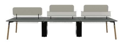 Nord 120’lik 6’lı Workstation  Masa - 30mm Melamin Tablalı
