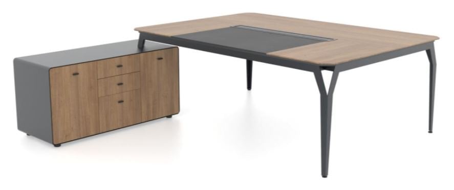 Trim Plus Sabit Etajerli Yönetici Masası 180cm (8+18mm)