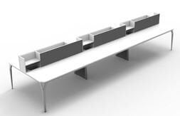 160'lık Workstation 6'lü (160 cm Tablalı) - Çiçeklikli